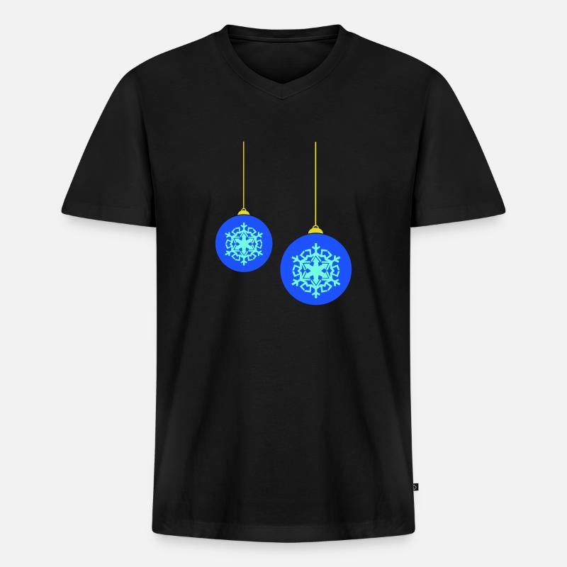 weihnachtskugeln - Männer Premium Bio T-Shirt mit V-Ausschnitt - Schwarz