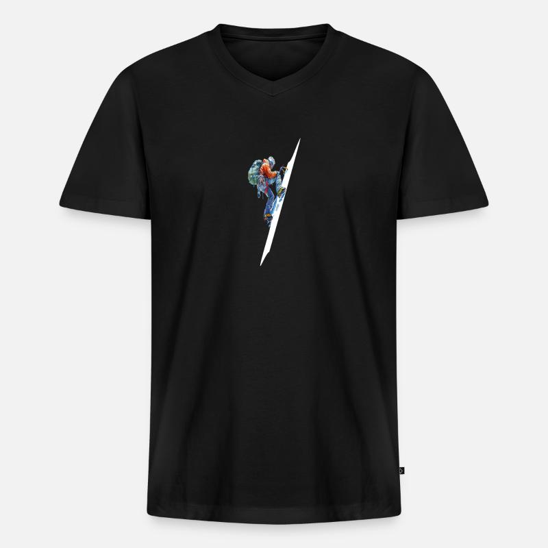 Extrem-Eiskletterer-Abenteuer Extreme Climber - Männer Premium Bio T-Shirt mit V-Ausschnitt - Schwarz