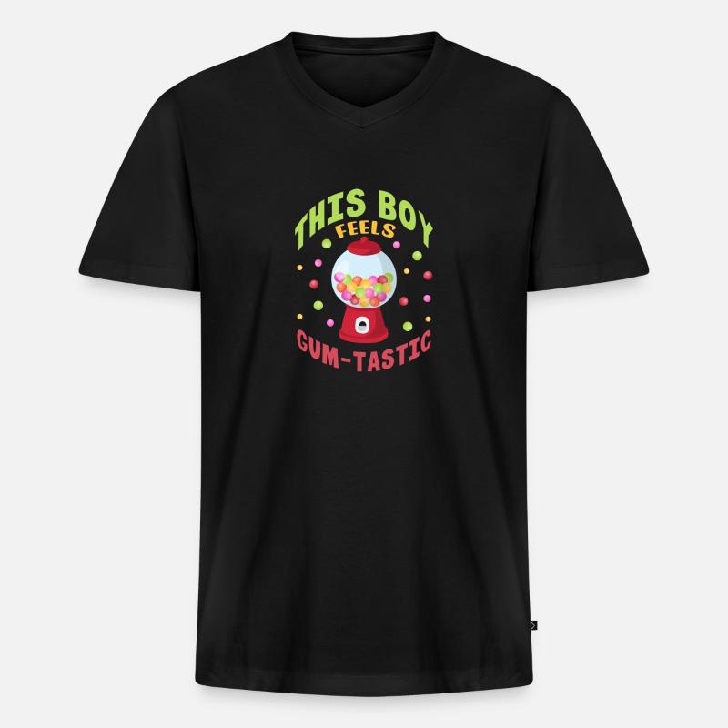 This boy feels gumtastic Design - Männer Premium Bio T-Shirt mit V-Ausschnitt - Schwarz