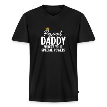 Festzug Papa Glanz Glamour Schönheitswettbewerb Vater - Männer Premium Bio T-Shirt mit V-Ausschnitt - Schwarz - Vorne - Nico (187cm)