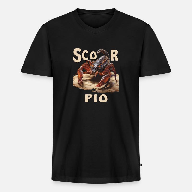 SCORPIO - Männer Premium Bio T-Shirt mit V-Ausschnitt - Schwarz