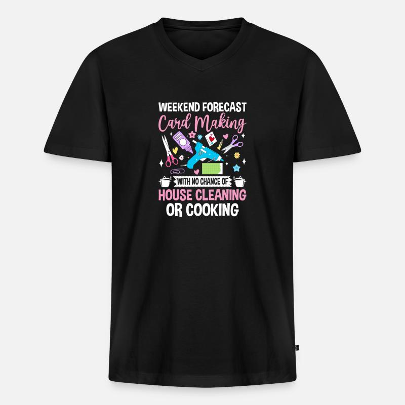 Wochenendvorhersagekarte Lustiges Scrapbooking machen - Männer Premium Bio T-Shirt mit V-Ausschnitt - Schwarz