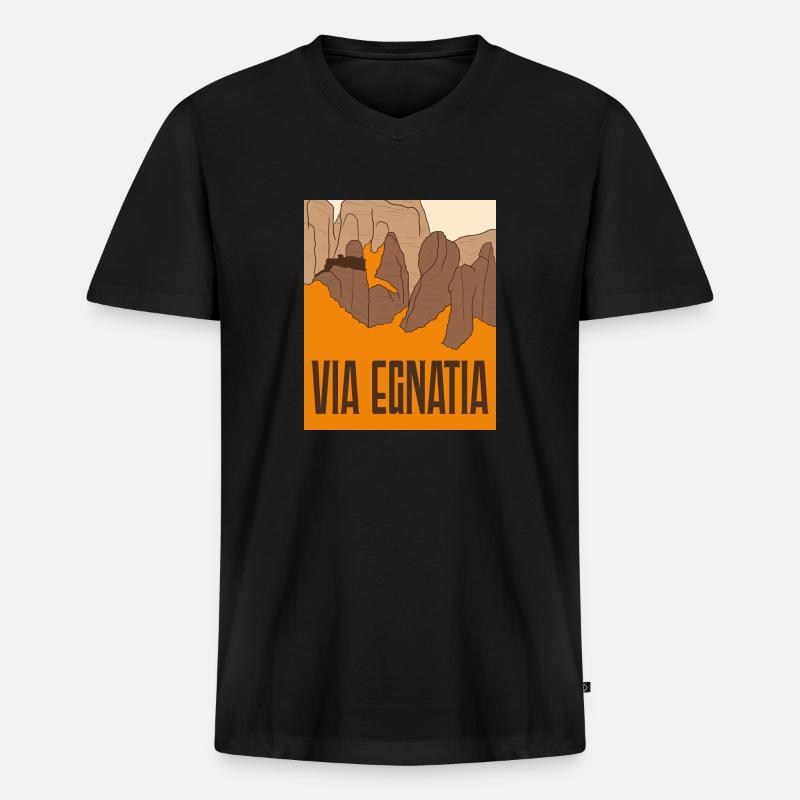 Via Egnatia - Balkans - Männer Premium Bio T-Shirt mit V-Ausschnitt - Schwarz