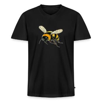 HUMMELN KONTUR - Männer Premium Bio T-Shirt mit V-Ausschnitt - Schwarz - Vorne - Nico (187cm)