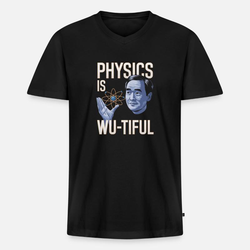 Physics Is Wu-tiful Design - Männer Premium Bio T-Shirt mit V-Ausschnitt - Schwarz
