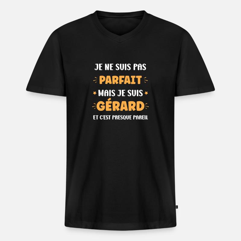 Gerard - Männer Premium Bio T-Shirt mit V-Ausschnitt - Schwarz