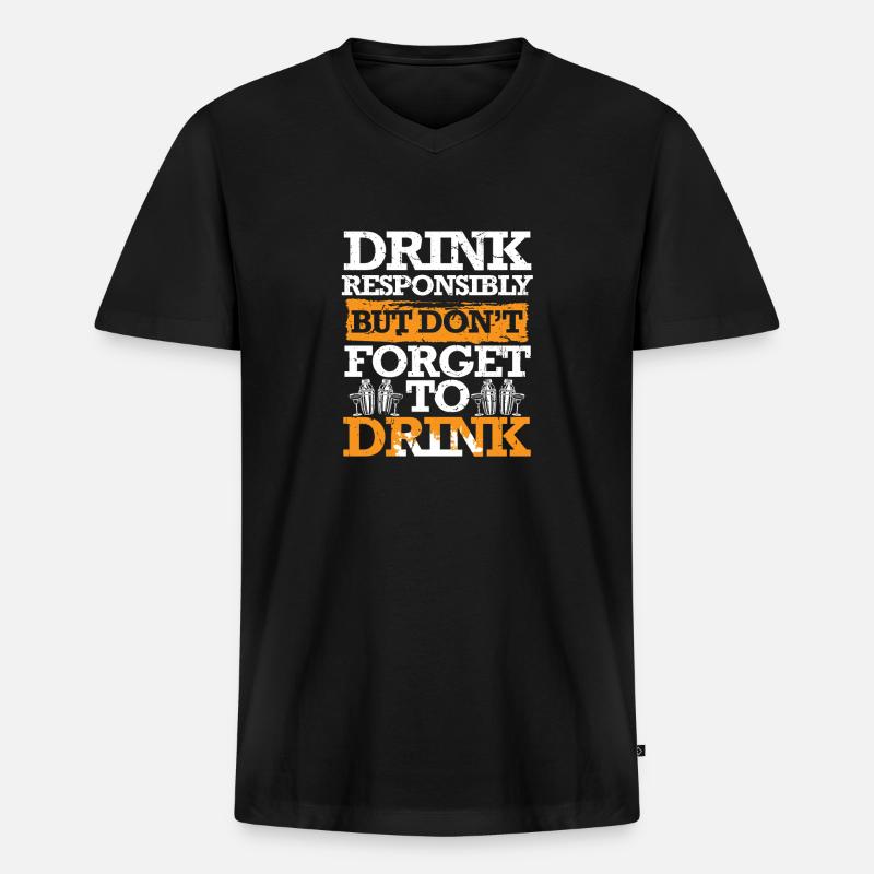 Bartender Bartender Bartending - Men's Premium Organic T-shirt with V-neck - black