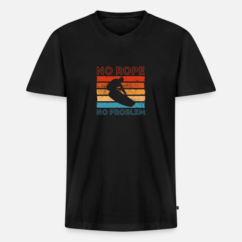Wakeboard Wakeboarder Wakeboarding Geschenk - Männer Premium Bio T-Shirt mit V-Ausschnitt - Schwarz