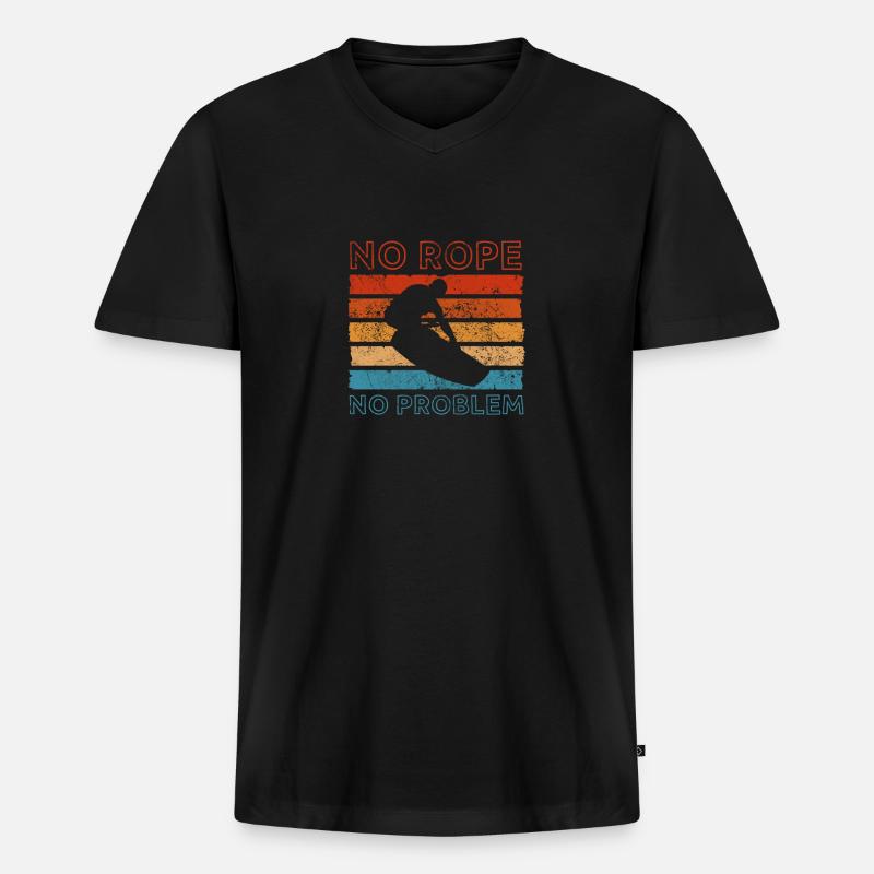 Wakeboard - Männer Premium Bio T-Shirt mit V-Ausschnitt - Schwarz