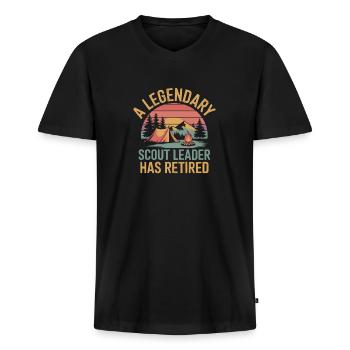 Scout Guide Scout Camping - Men's Premium Organic T-shirt with V-neck - black - Front - Nico (187cm)
