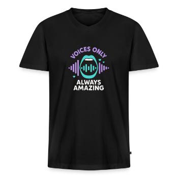 Das Chormitglied High School College Vocal - Männer Premium Bio T-Shirt mit V-Ausschnitt - Schwarz - Vorne - Nico (187cm)