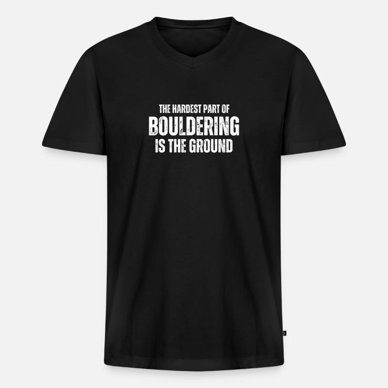 Bouldern Boulderer Boulder - Männer Premium Bio T-Shirt mit V-Ausschnitt - Schwarz