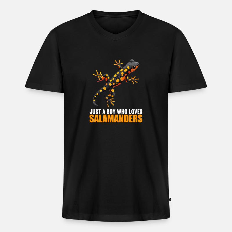 Salamanders Salamander - Männer Premium Bio T-Shirt mit V-Ausschnitt - Schwarz