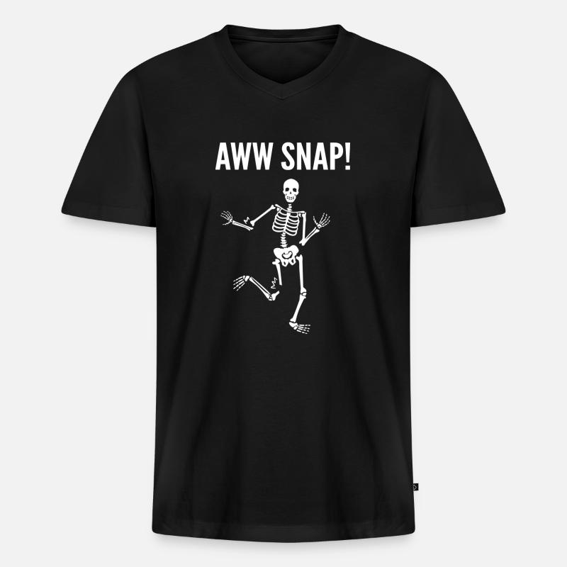 Gebrochenes Bein - Männer Premium Bio T-Shirt mit V-Ausschnitt - Schwarz