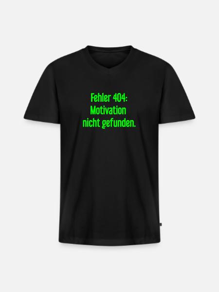 Erreur 404 : Motivation introuvable - T-shirt encolure en V Premium bio Homme - noir