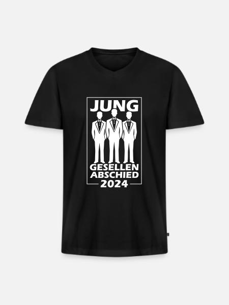 Junggesellenabschied 2024 - Männer Premium Bio T-Shirt mit V-Ausschnitt - Schwarz