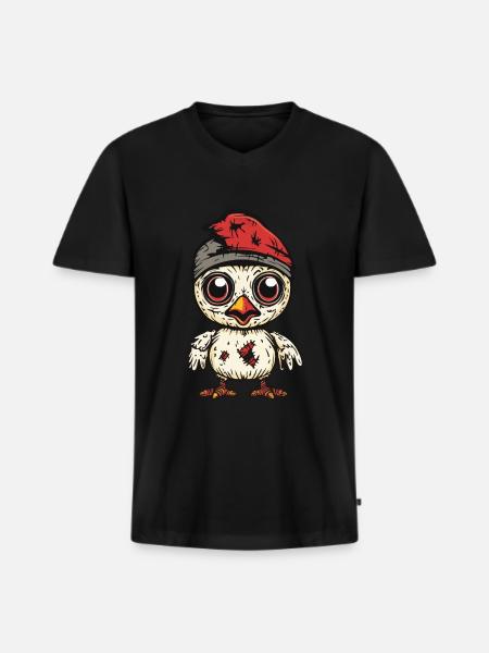 Chicken Halloween Funny Zombie - Men's Premium Organic T-shirt with V-neck - black
