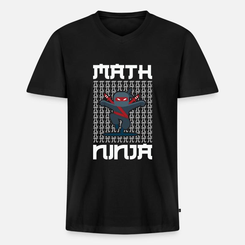 Math Teacher Math Ninja - Männer Premium Bio T-Shirt mit V-Ausschnitt - Schwarz