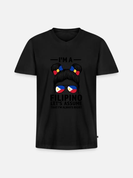 Philippinisch Filipino Philippinisches Geschenk - Männer Premium Bio T-Shirt mit V-Ausschnitt - Schwarz