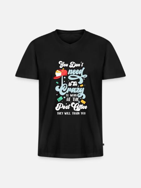 Postman letters Parcel carrier - Men's Premium Organic T-shirt with V-neck - black