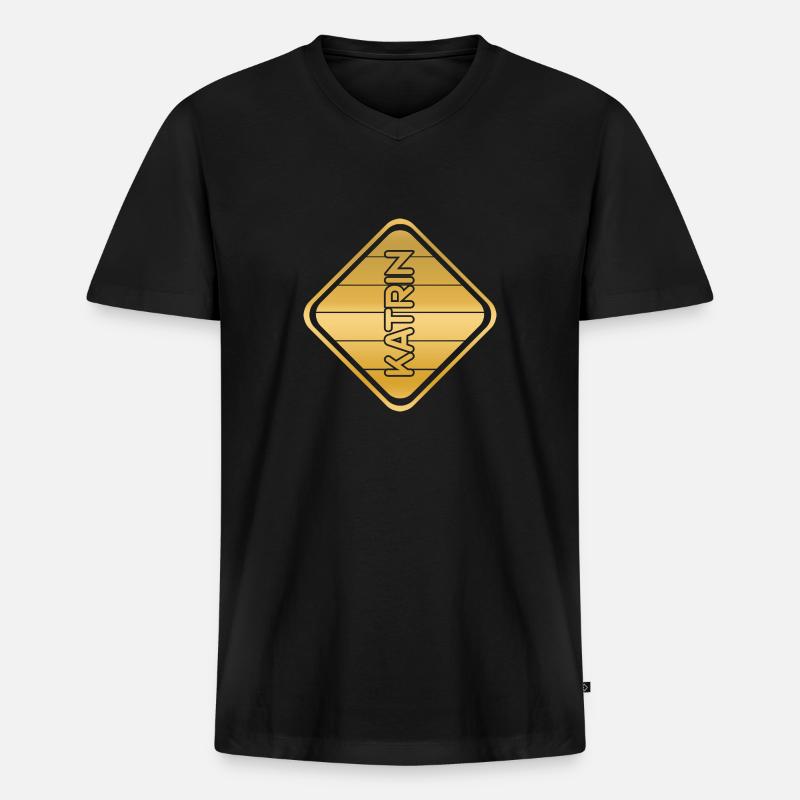 Ehefrau Katrin - Männer Premium Bio T-Shirt mit V-Ausschnitt - Schwarz