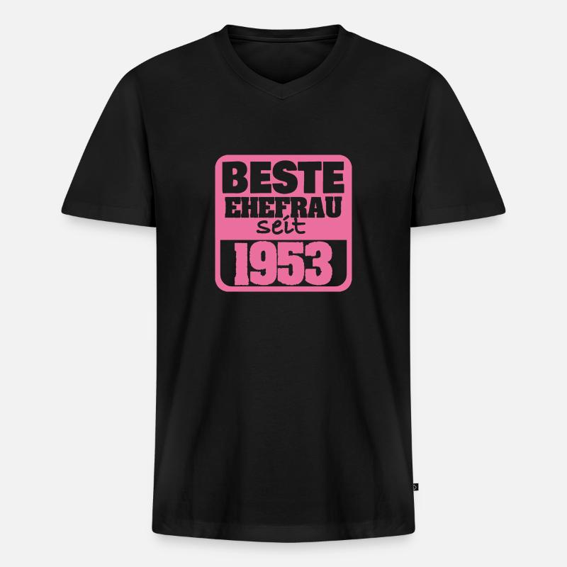 Jahr 1953 - Männer Premium Bio T-Shirt mit V-Ausschnitt - Schwarz