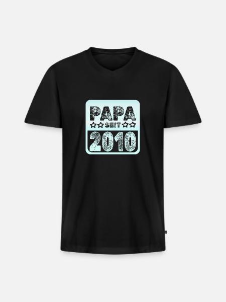 2010 - Männer Premium Bio T-Shirt mit V-Ausschnitt - Schwarz