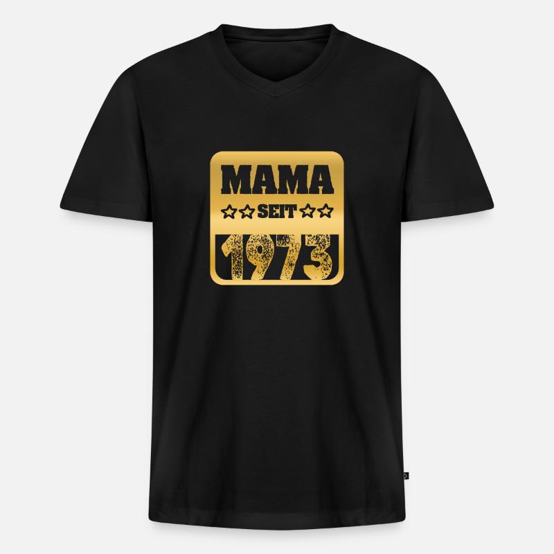 1973 - Männer Premium Bio T-Shirt mit V-Ausschnitt - Schwarz