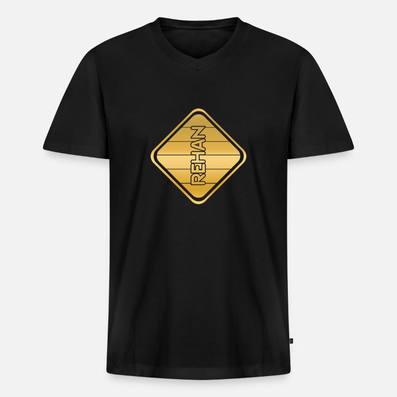 Ehefrau Rehan - Männer Premium Bio T-Shirt mit V-Ausschnitt - Schwarz