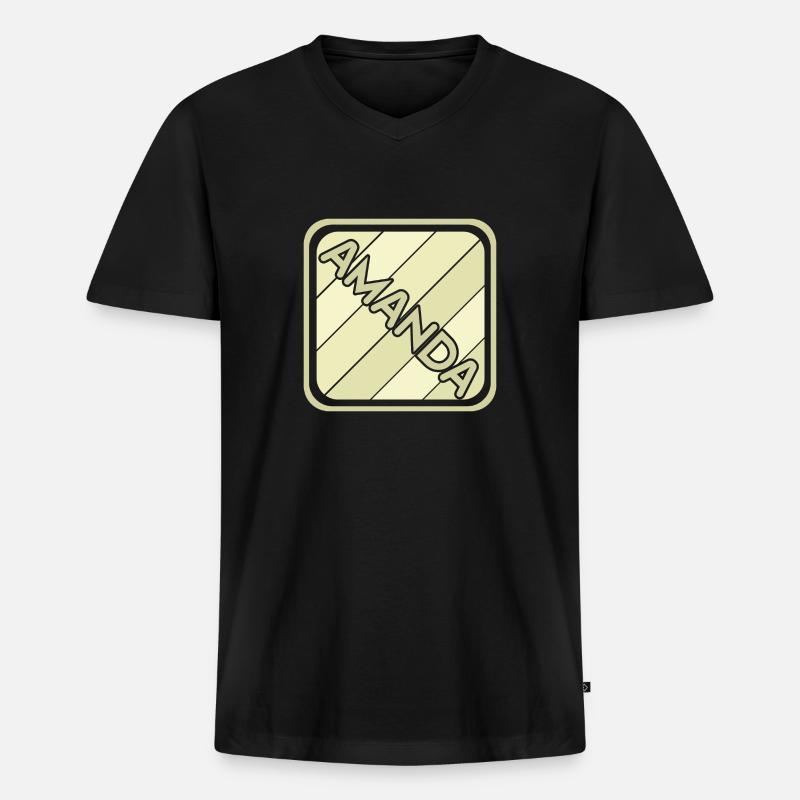 Amanda - Männer Premium Bio T-Shirt mit V-Ausschnitt - Schwarz