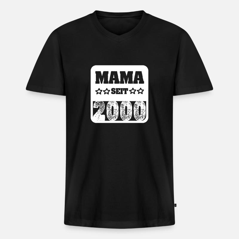 Geburt 2000 - Männer Premium Bio T-Shirt mit V-Ausschnitt - Schwarz