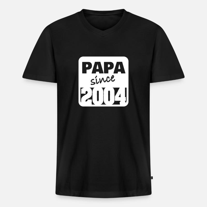 2004 - Männer Premium Bio T-Shirt mit V-Ausschnitt - Schwarz