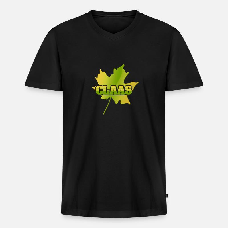 Claas Claas - Männer Premium Bio T-Shirt mit V-Ausschnitt - Schwarz