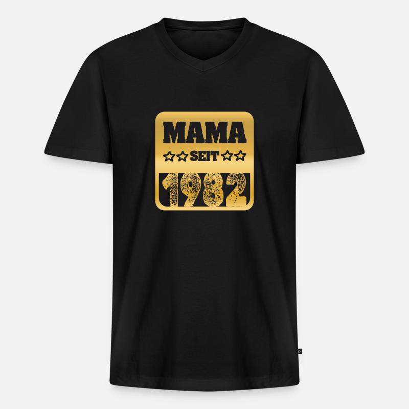 Mutter 1982 - Männer Premium Bio T-Shirt mit V-Ausschnitt - Schwarz