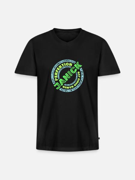 Janick - Men's Premium Organic T-shirt with V-neck - black