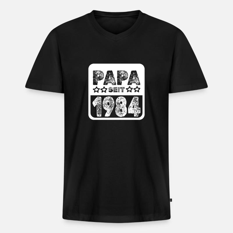 1984 1984 - Männer Premium Bio T-Shirt mit V-Ausschnitt - Schwarz