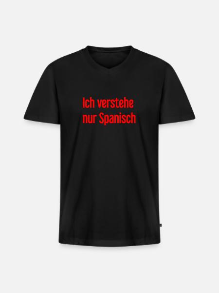 I only understand Spanish - Men's Premium Organic T-shirt with V-neck - black