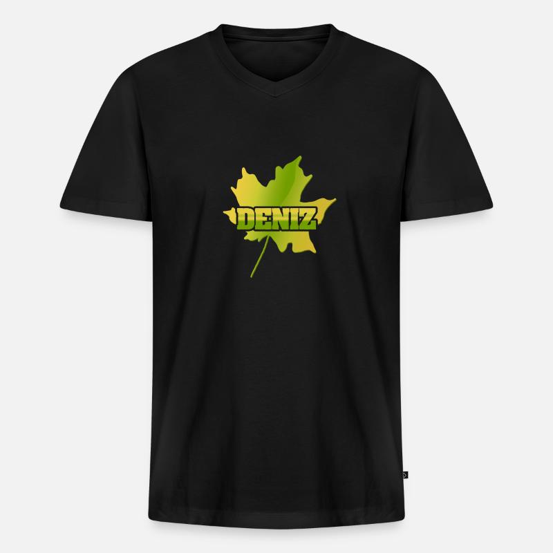 Deniz - Männer Premium Bio T-Shirt mit V-Ausschnitt - Schwarz