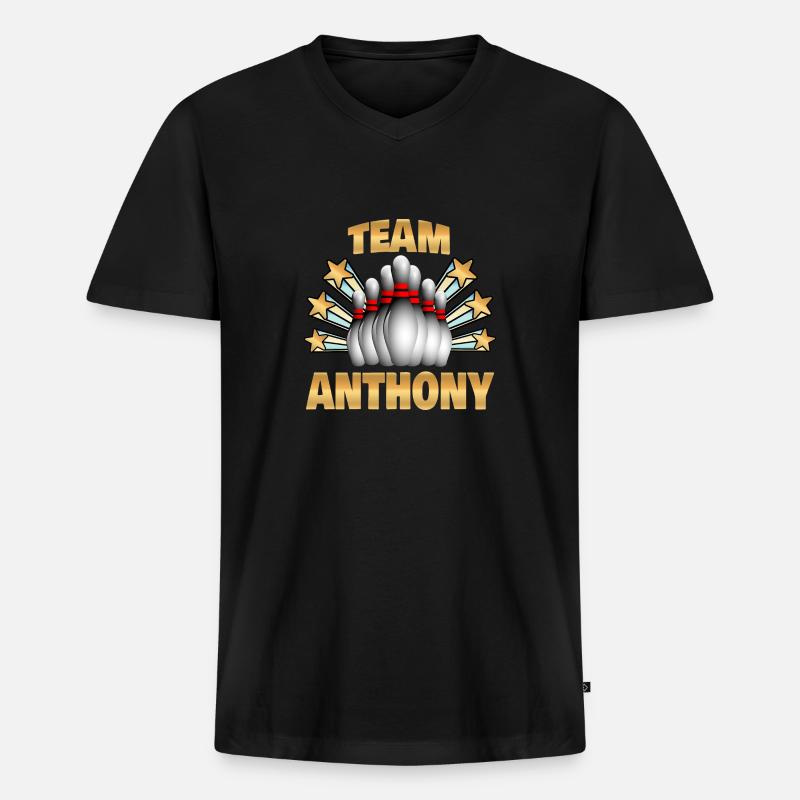 Anthony - Männer Premium Bio T-Shirt mit V-Ausschnitt - Schwarz