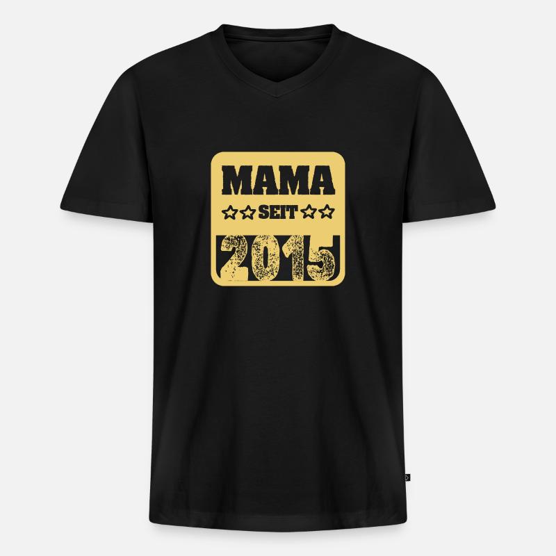 2015 - Männer Premium Bio T-Shirt mit V-Ausschnitt - Schwarz