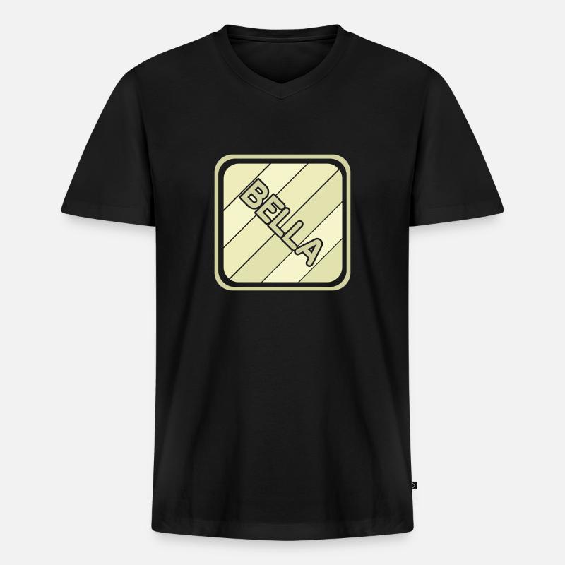 Mädchenname Bella - Männer Premium Bio T-Shirt mit V-Ausschnitt - Schwarz