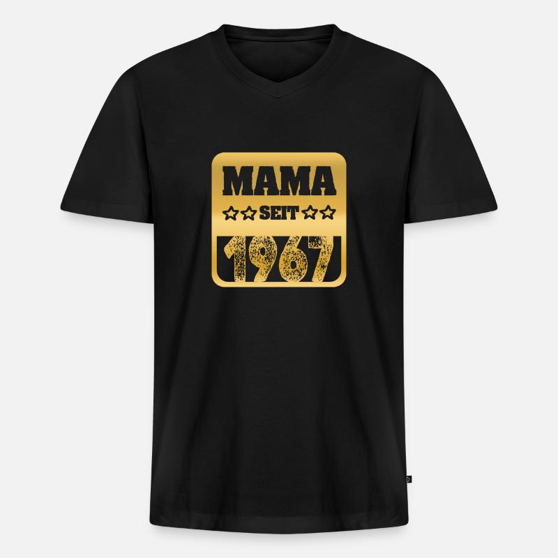 1967 - Männer Premium Bio T-Shirt mit V-Ausschnitt - Schwarz
