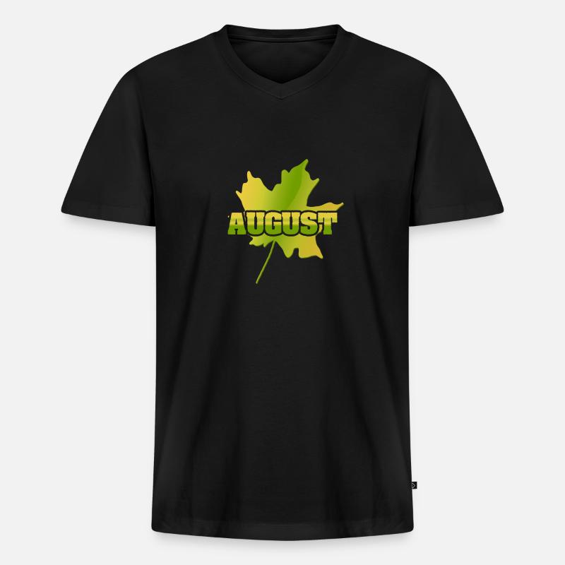 August als August - Männer Premium Bio T-Shirt mit V-Ausschnitt - Schwarz