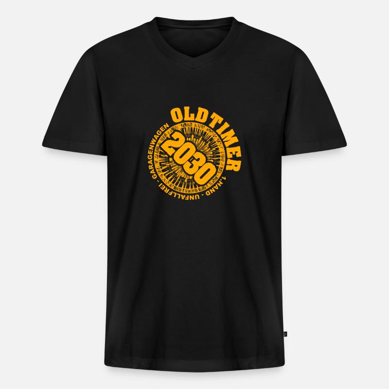 Papa 2030 - Männer Premium Bio T-Shirt mit V-Ausschnitt - Schwarz