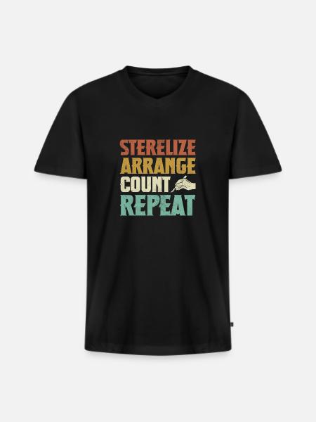 Sterilize Arrange Count Repeat Surgical - Men's Premium Organic T-shirt with V-neck - black
