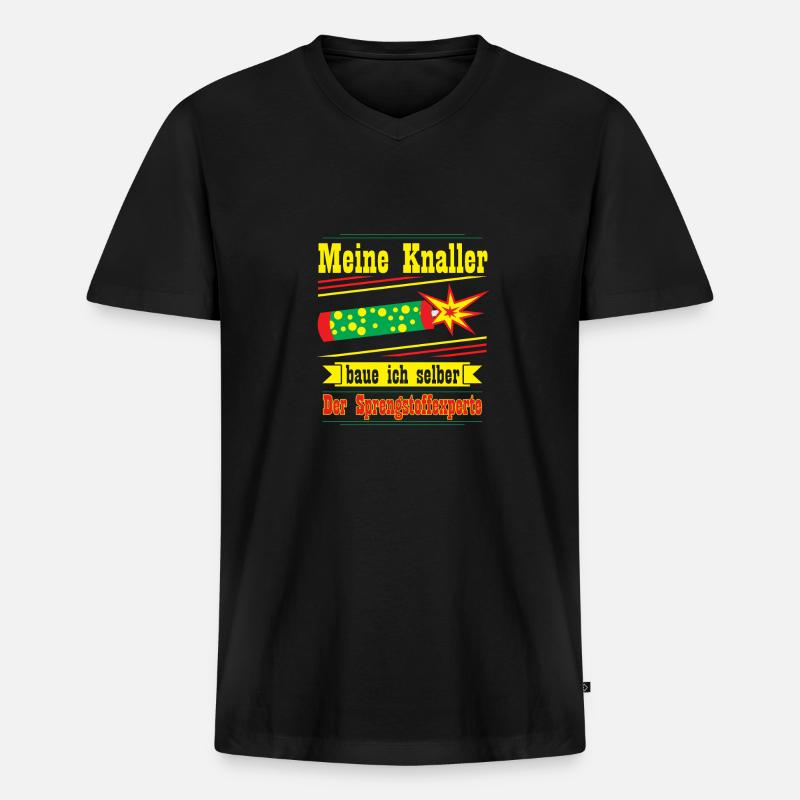 Sprengstoffexperte, silvester - Männer Premium Bio T-Shirt mit V-Ausschnitt - Schwarz