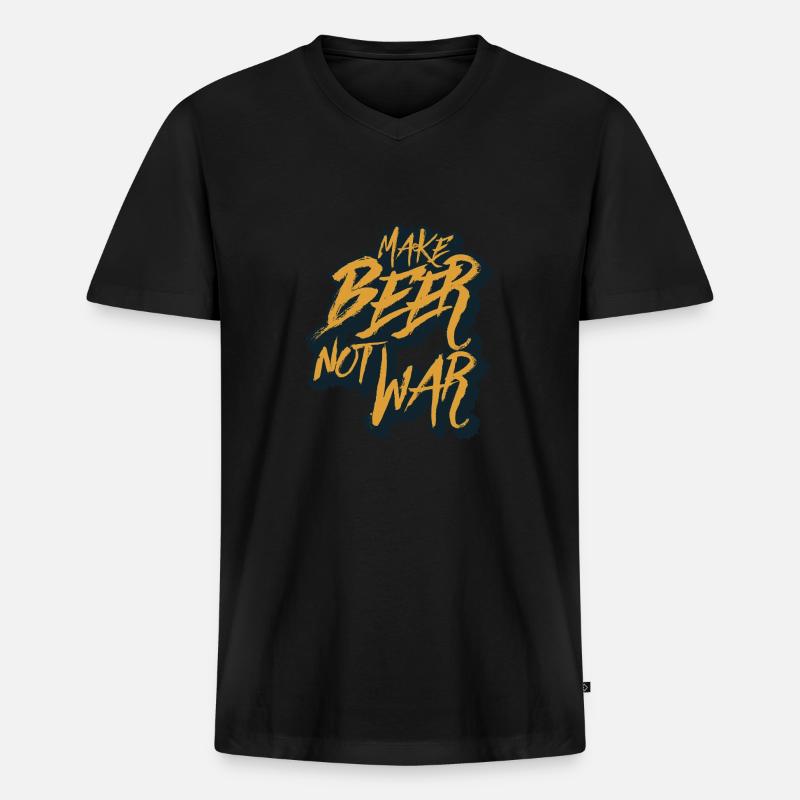 Gutes Bier - Männer Premium Bio T-Shirt mit V-Ausschnitt - Schwarz