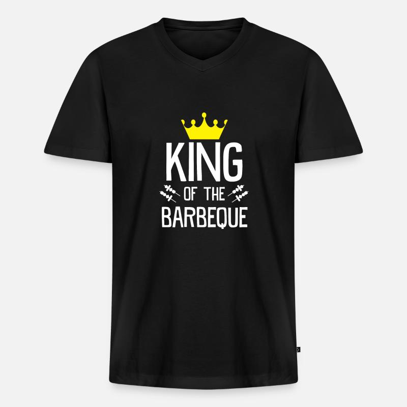 BBQ Grill - Männer Premium Bio T-Shirt mit V-Ausschnitt - Schwarz