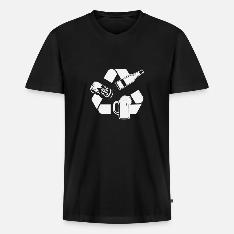 Bierzyklus - Männer Premium Bio T-Shirt mit V-Ausschnitt - Schwarz