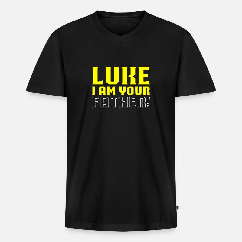 Luke I am your father - Männer Premium Bio T-Shirt mit V-Ausschnitt - Schwarz